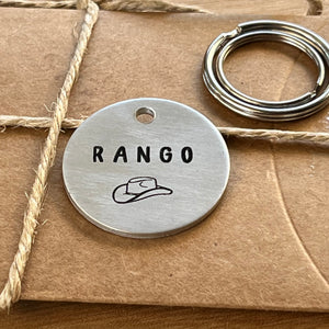 Cowboy Pet ID Tag Laser Engraved - Cowgirl Hat