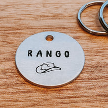 Cowboy Pet ID Tag Laser Engraved - Cowgirl Hat
