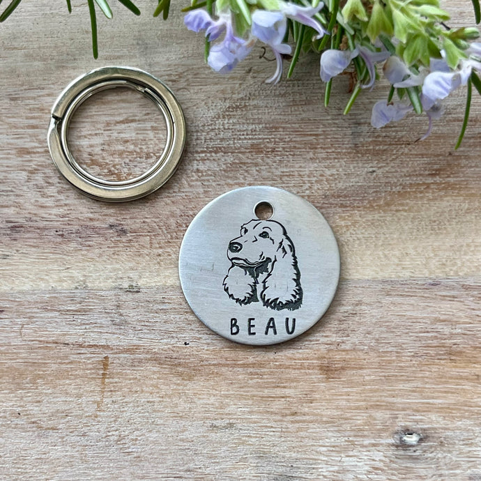 Cocker Spaniel Dog ID Tag Laser Engraved