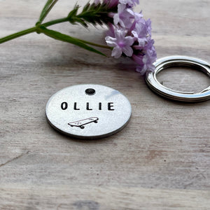 Skate board Ollie Pet ID Tag Laser Engraved