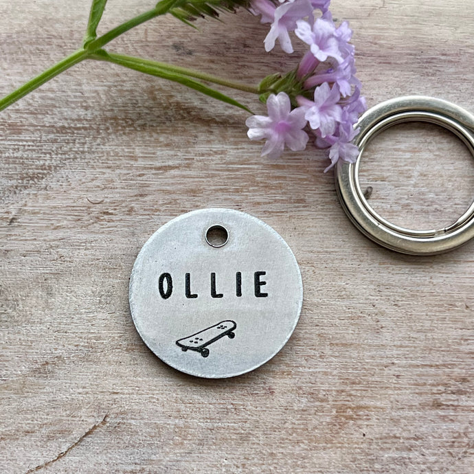 Skate board Ollie Pet ID Tag Laser Engraved
