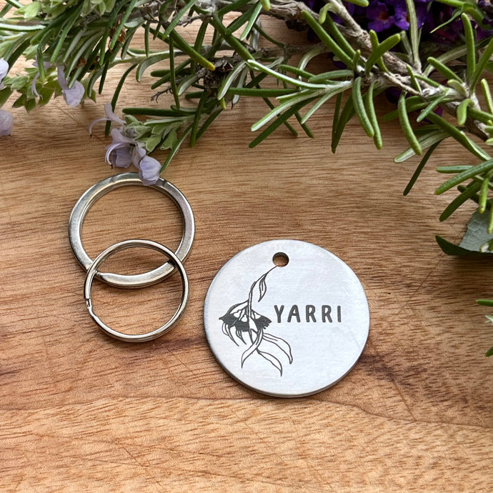 Native Flower Pet ID Tag Laser Engraved