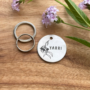 Native Flower Pet ID Tag Laser Engraved