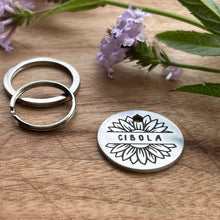 Sun flower Pet ID Tag Laser Engraved