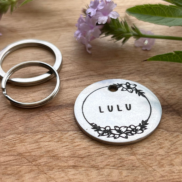 Flower Pet ID Tag Laser Engraved