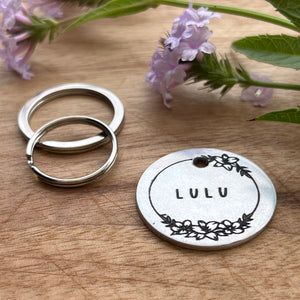 Flower Pet ID Tag Laser Engraved