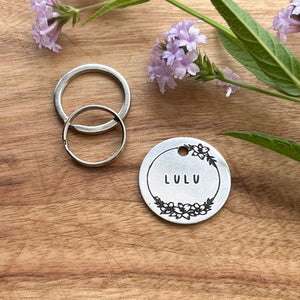 Flower Pet ID Tag Laser Engraved