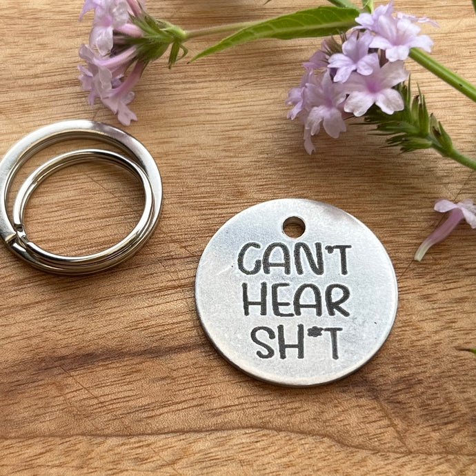 Deaf Dog Pet ID Tag Laser Engraved -'Can't Hear Sh*t'