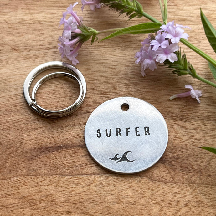 Surfs Up Pet ID Tag Laser Engraved