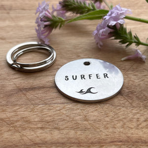 Surfs Up Pet ID Tag Laser Engraved
