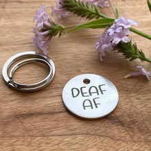 Deaf Dog Pet ID Tag Laser Engraved -'Deaf AF'