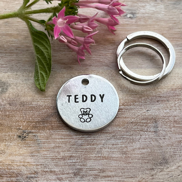 Teddy Bear Dog ID Tag Laser Engraved