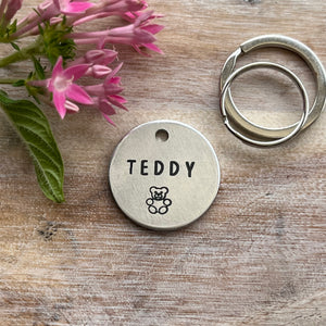 Teddy Bear Dog ID Tag Laser Engraved