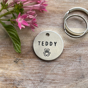 Teddy Bear Dog ID Tag Laser Engraved