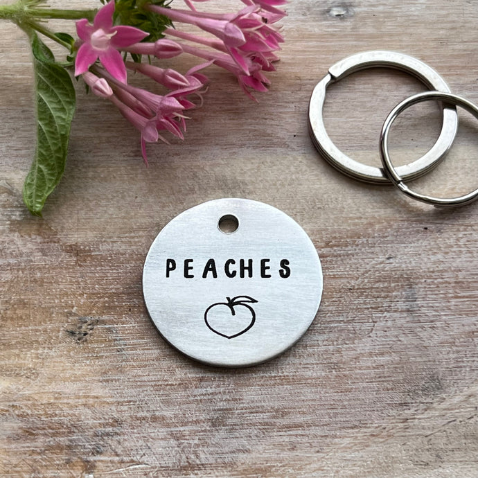 Peaches Dog ID Tag Laser Engraved