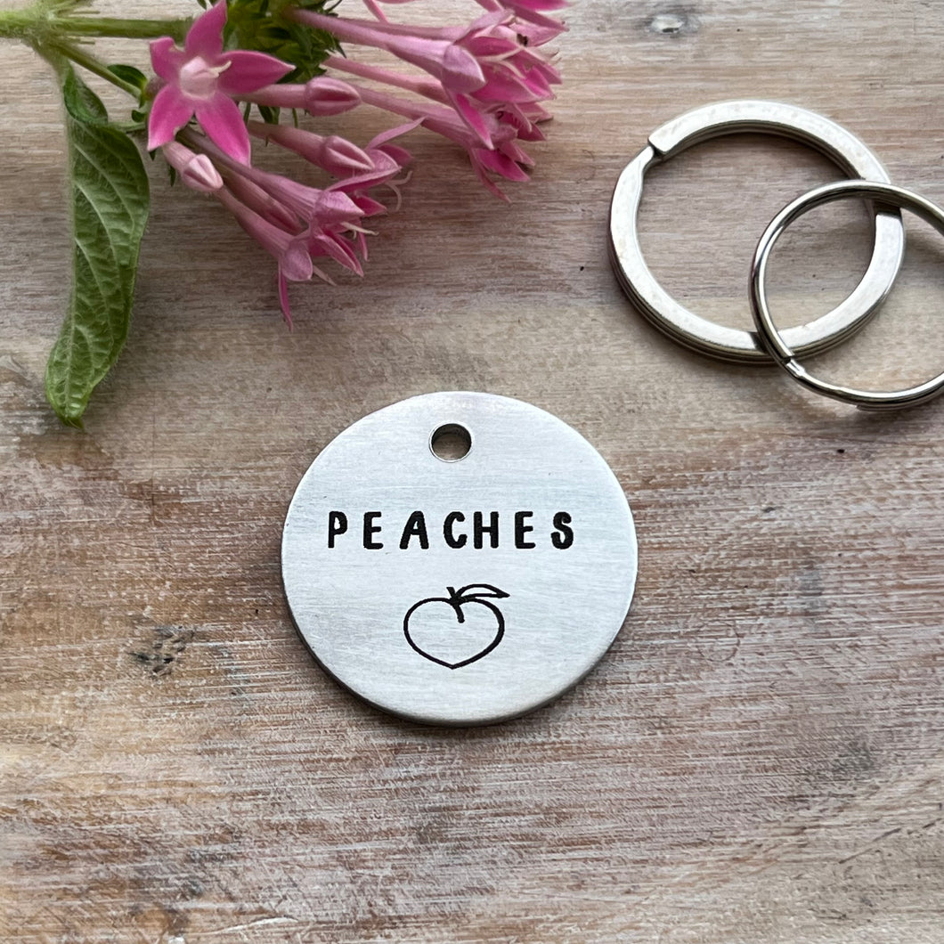 Peaches Dog ID Tag Laser Engraved