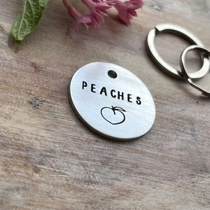 Peaches Dog ID Tag Laser Engraved