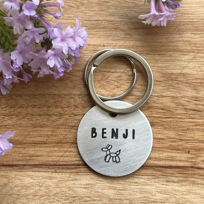 Balloon Dog ID Tag Laser Engraved