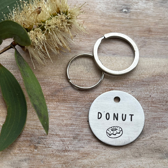 Doughnut Pet ID Tag Laser Engraved