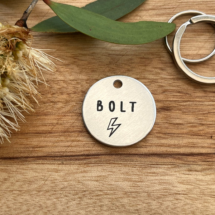 Lightning Bolt dog ID Tag Laser Engraved
