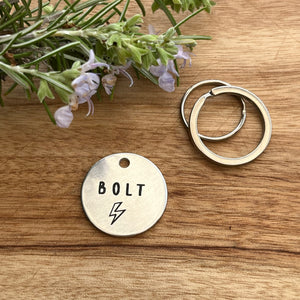 Lightning Bolt dog ID Tag Laser Engraved