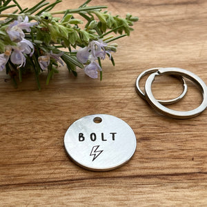 Lightning Bolt dog ID Tag Laser Engraved