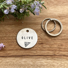 Pizza Pet ID Tag Laser Engraved - Olive