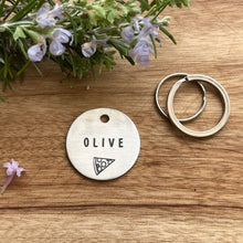 Pizza Pet ID Tag Laser Engraved - Olive
