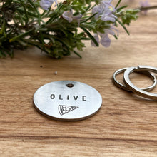 Pizza Pet ID Tag Laser Engraved - Olive
