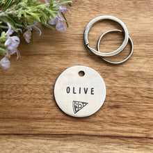 Pizza Pet ID Tag Laser Engraved - Olive