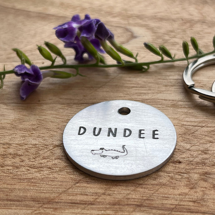 Crikey Crocodile Dog ID Tag Laser Engraved