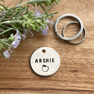 Apple Dog ID Tag Laser Engraved