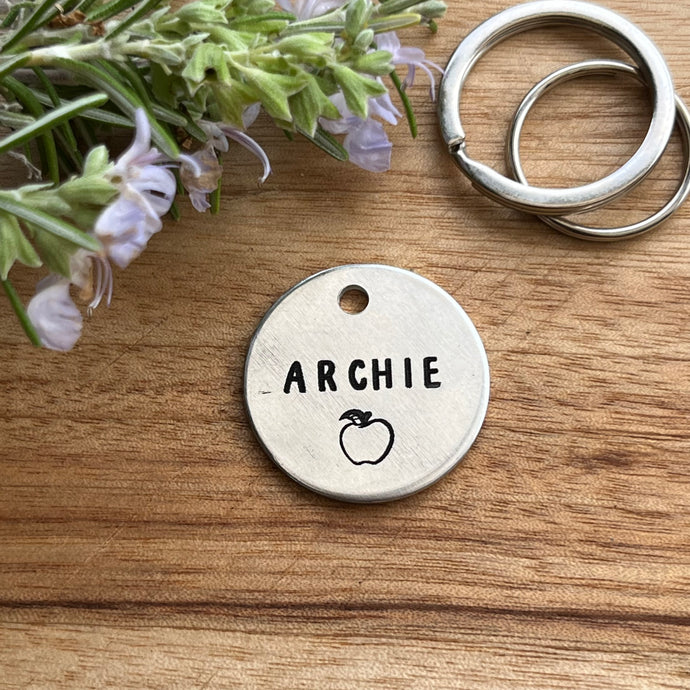 Apple Dog ID Tag Laser Engraved