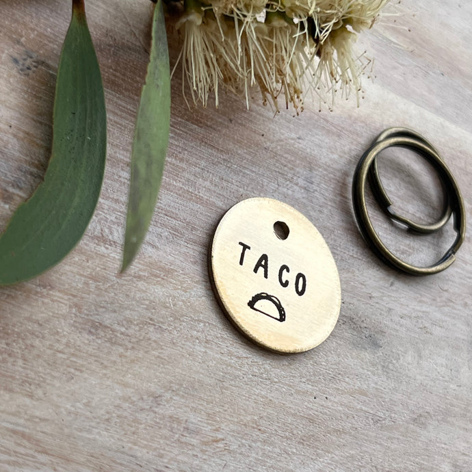 Taco Dog ID Tag Laser Engraved