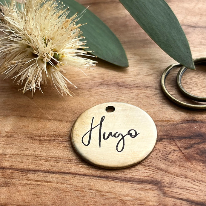 Minimalist Dog ID Tag Laser Engraved