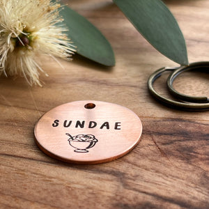 Sundae Pet ID Tag Laser Engraved