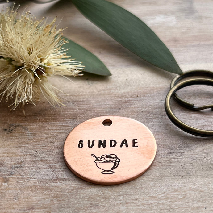 Sundae Pet ID Tag Laser Engraved