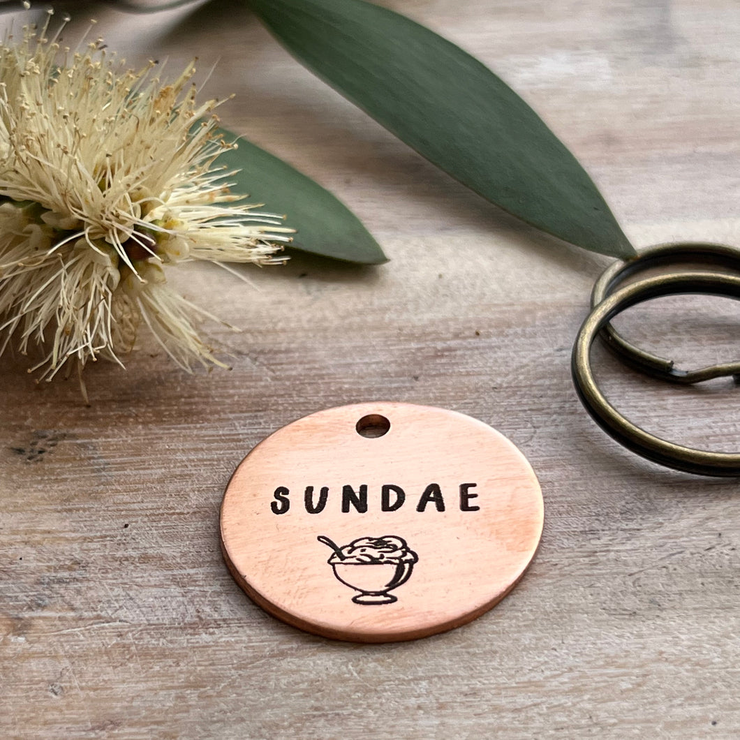 Sundae Pet ID Tag Laser Engraved