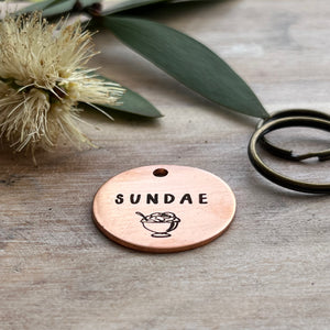 Sundae Pet ID Tag Laser Engraved