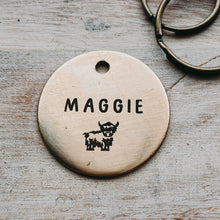 Highland Cow Pet ID Tag Laser Engraved