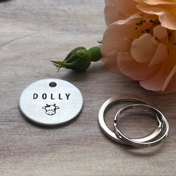 Cow Pet ID Tag Laser Engraved