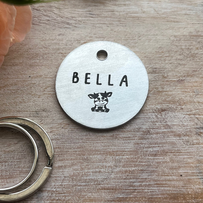 Cow Pet ID Tag Laser Engraved