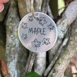 Maple Leaf Pet ID Tag Laser Engraved