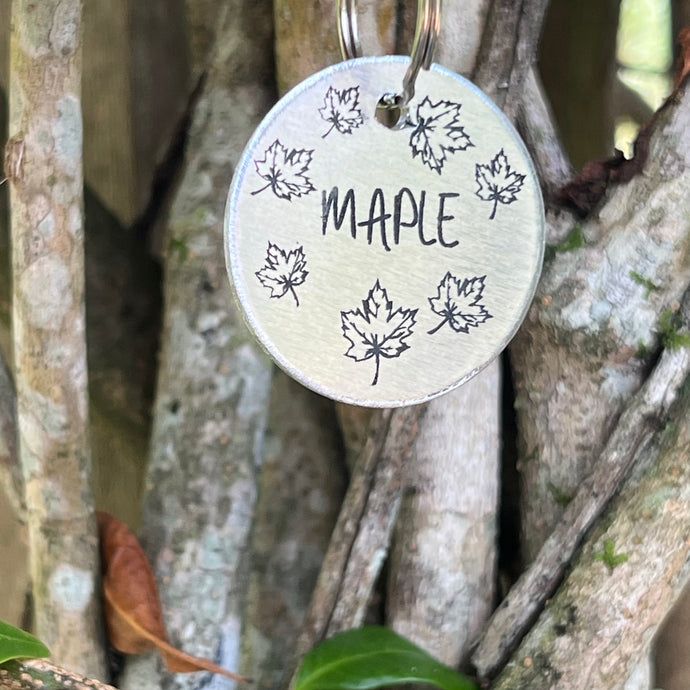 Maple Leaf Pet ID Tag Laser Engraved
