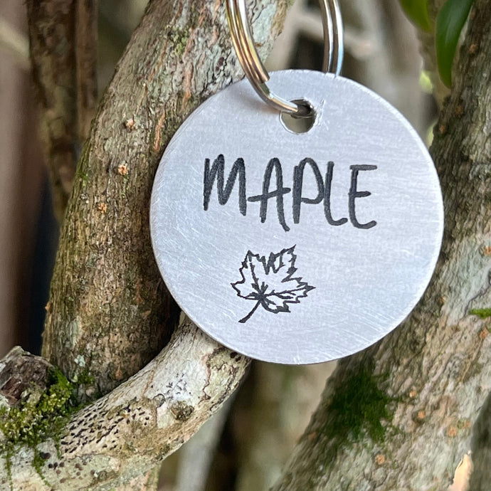 Maple Leaf Pet ID Tag Laser Engraved